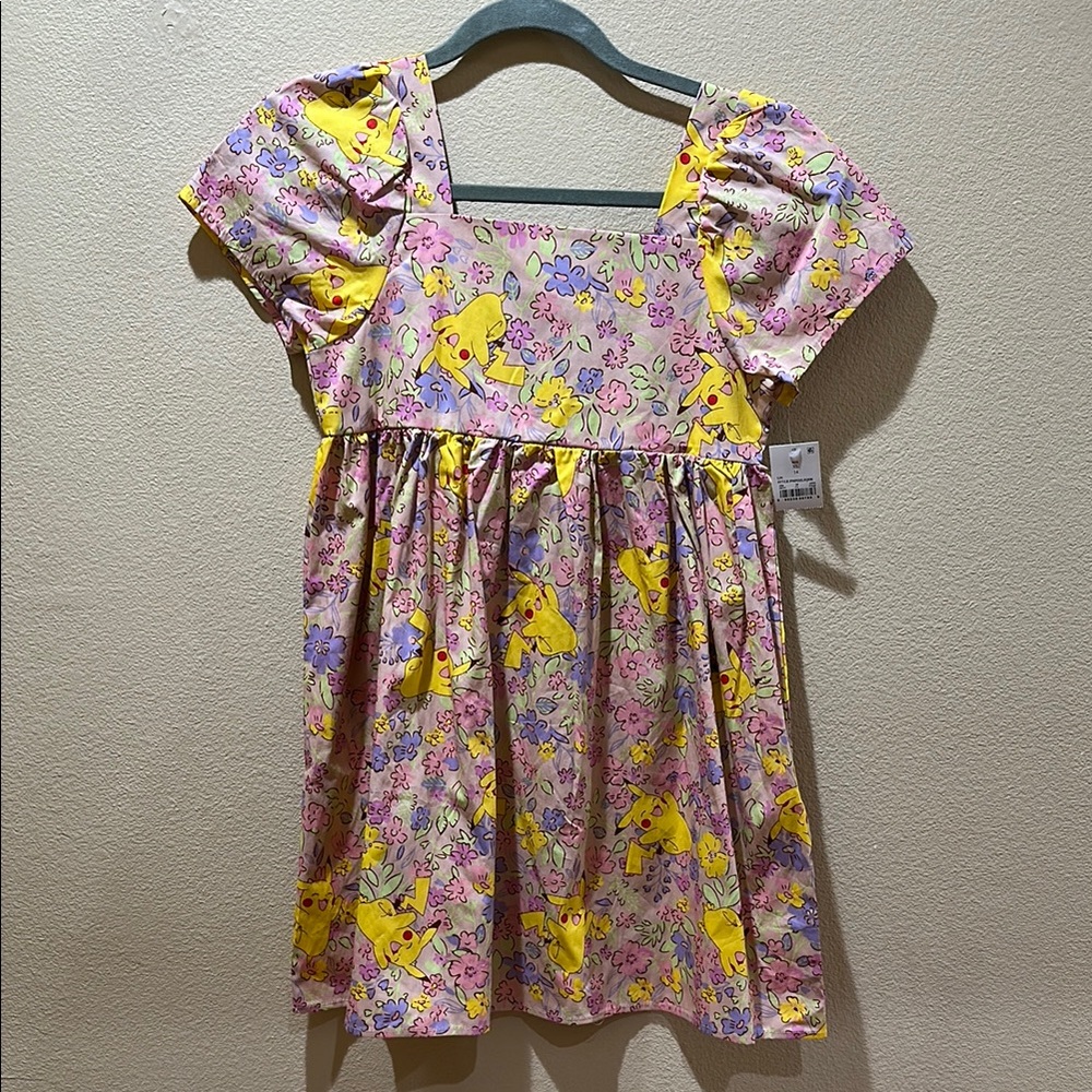 Pokemon Kids Dress - Pink and Yellow